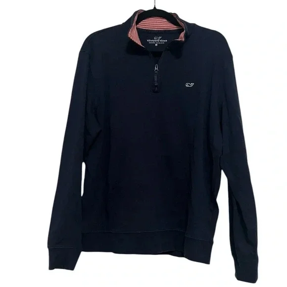 Vineyards vine navy blue quarter zip pullover men’s size medium, good condition - Picture 2 of 4